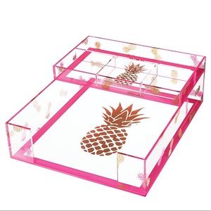 NEW Precisely Pineapple, Pink/Gold, 2 Organizers